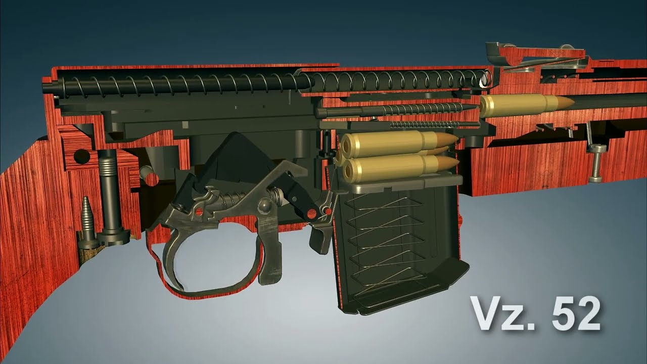 エアガン Czech Vz. 52 Rifle. How it works | 3dGun - YouTube