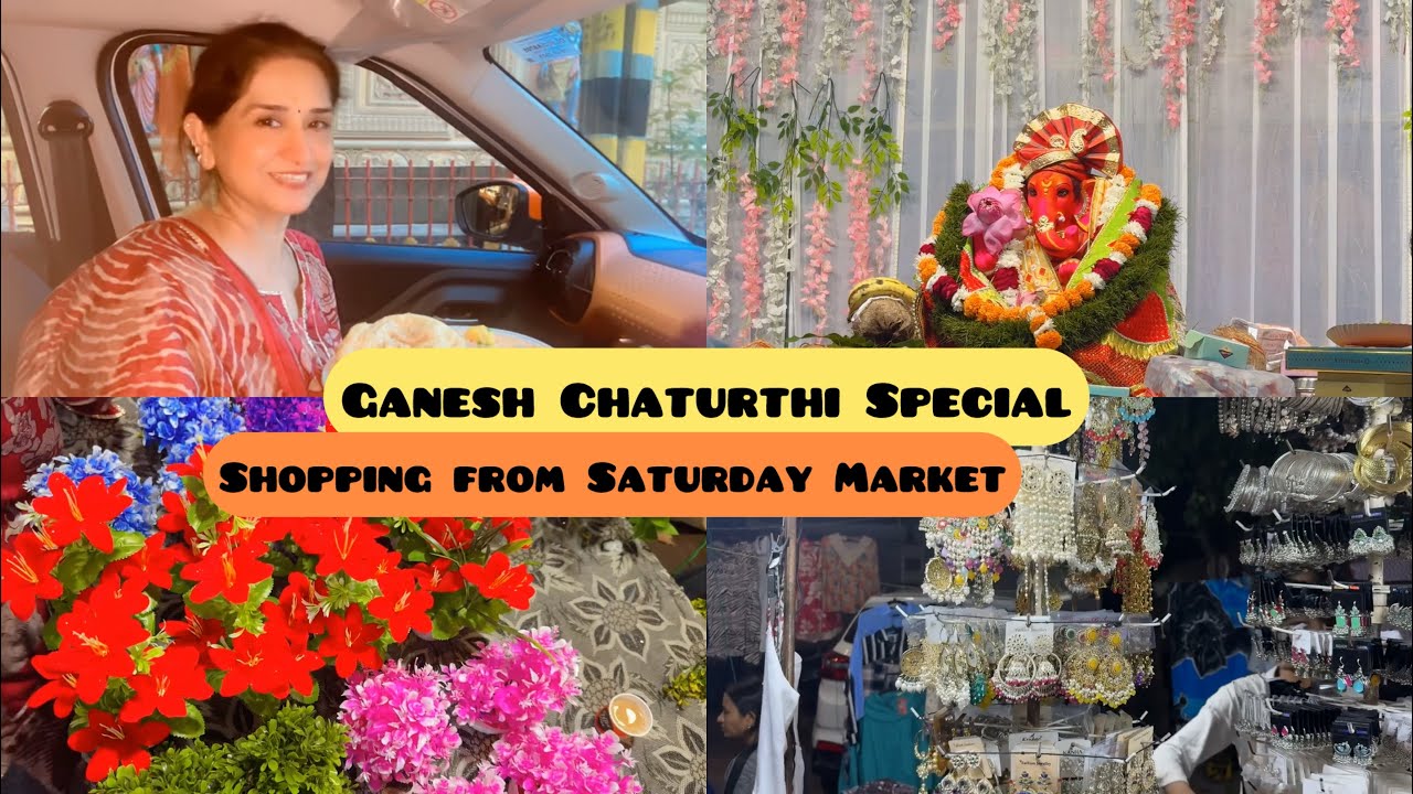 Ganesh Chaturthi 2025 Celebration 🎉✨ | Shopping From Saturday Bazaar 🛒 | Amita vlogs