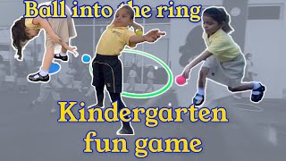 Kindergarten fun game - Ball into the ring || PE GAMES | physed games screenshot 5