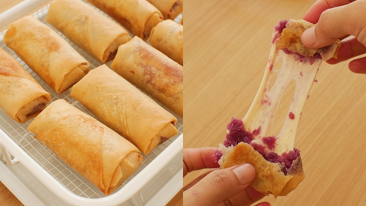 LUMPIA UBI UNGU VIRAL!! Pilih Keju Lumer atau Coklat Lumer??