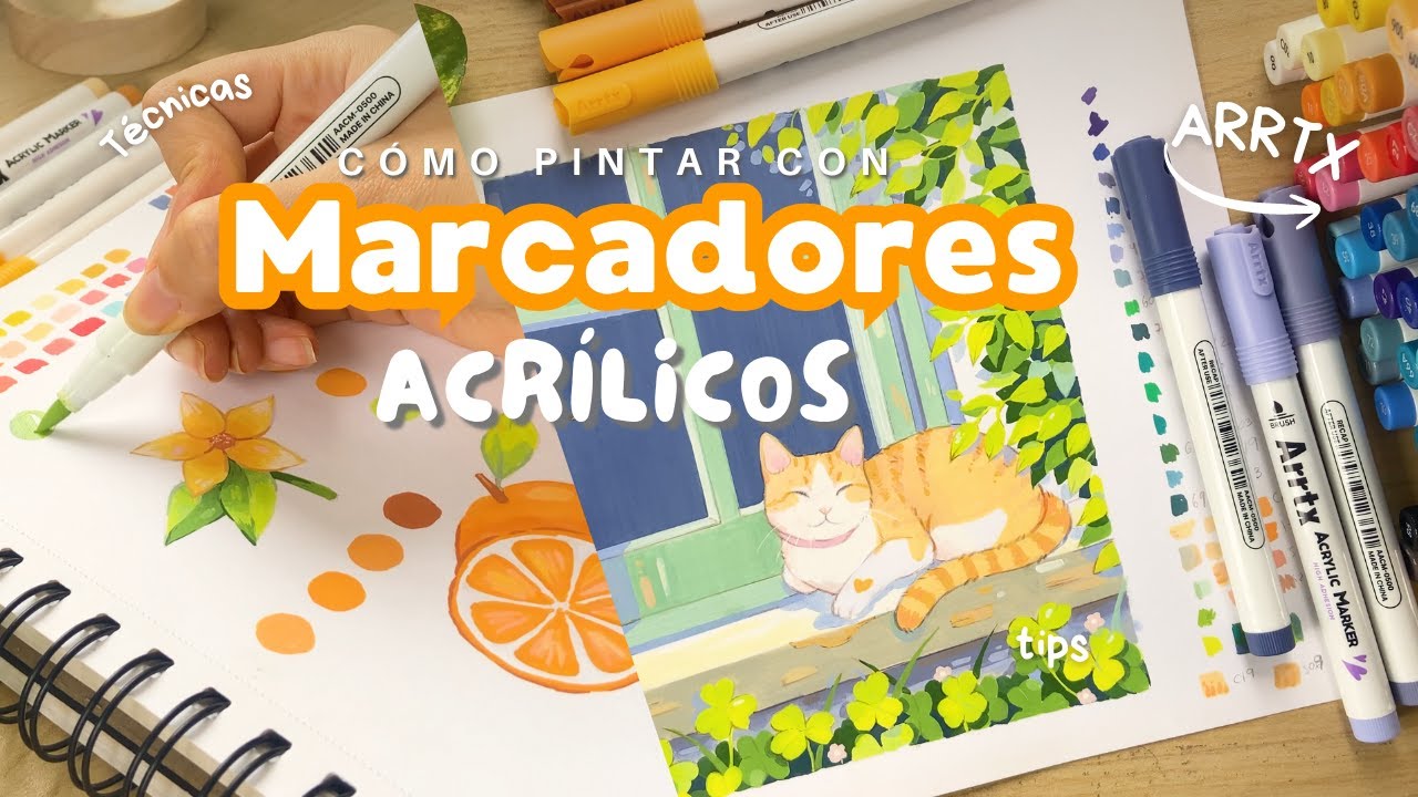 Aprende a pintar con marcadores acrílicos 🎨 | TUTORIAL DE ARTE! Probando los marcadores ARRTX