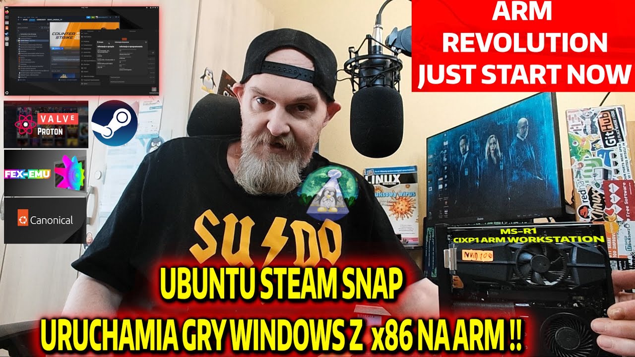REWOLUCJA W ARM ruszyła ! Gry z x86 na ARM dzięki Canonical, FEX EMU i VALVE Proton! Linux MS-R1