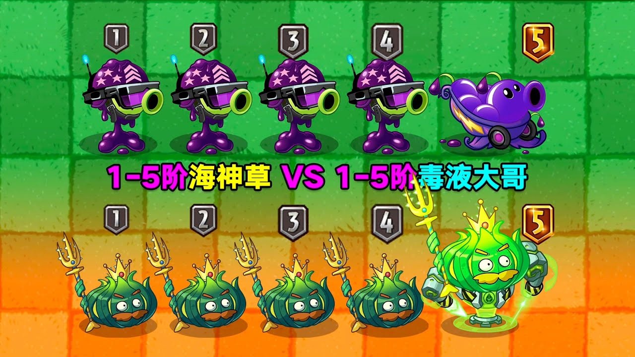 1 5阶海神草 VS 1 5阶毒液大哥！毒液大哥能复仇成功吗？植物大战僵尸2