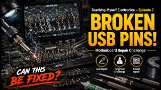 ⚡EP7: Fix Broken USB Pins on a PC Motherboard: ⚡Teaching Myself Electronics EP 7 🖥️