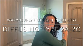 HOW TO DIFFUSE TYPE 2A-2C WAVY/CURLY HAIR (MEDIUM POROSITY)