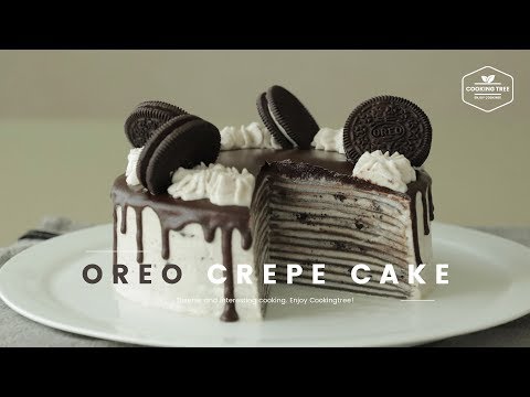 오레오 크레이프 케이크 만들기 : Oreo Crepe Cake Recipe - Cooking tree 쿠킹트리*Cooking ASMR