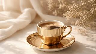 GOLDEN RITUAL Warm Minimalist Coffee Still Life - No Music - Static Art for TV