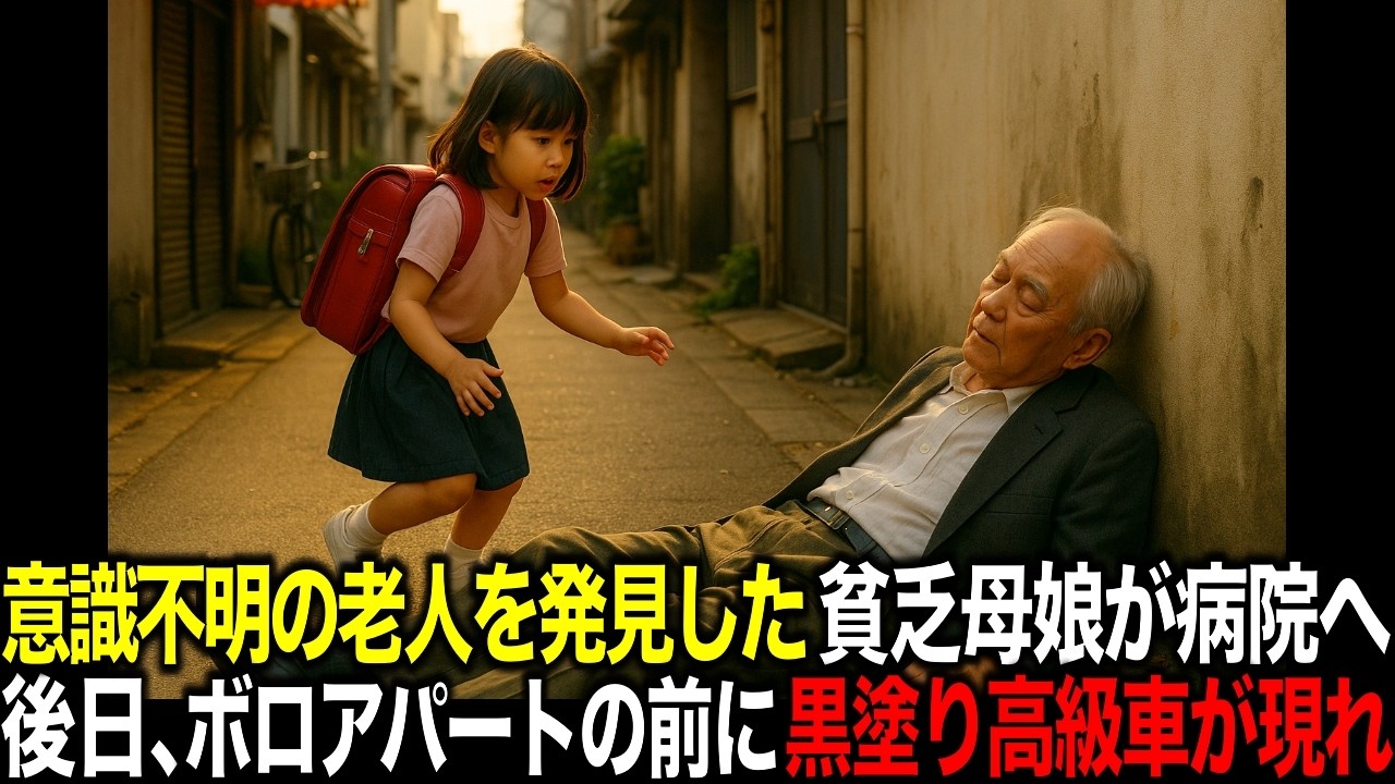 意識不明の老人を助けた貧しい母娘…後日、ボロアパートの前に高級車が現れドアから・・・