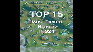 Top 15 Most Picked Hero in S24 - Heroes Evolved