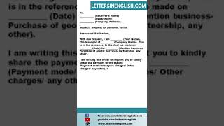 Request Letter for Payment Terms