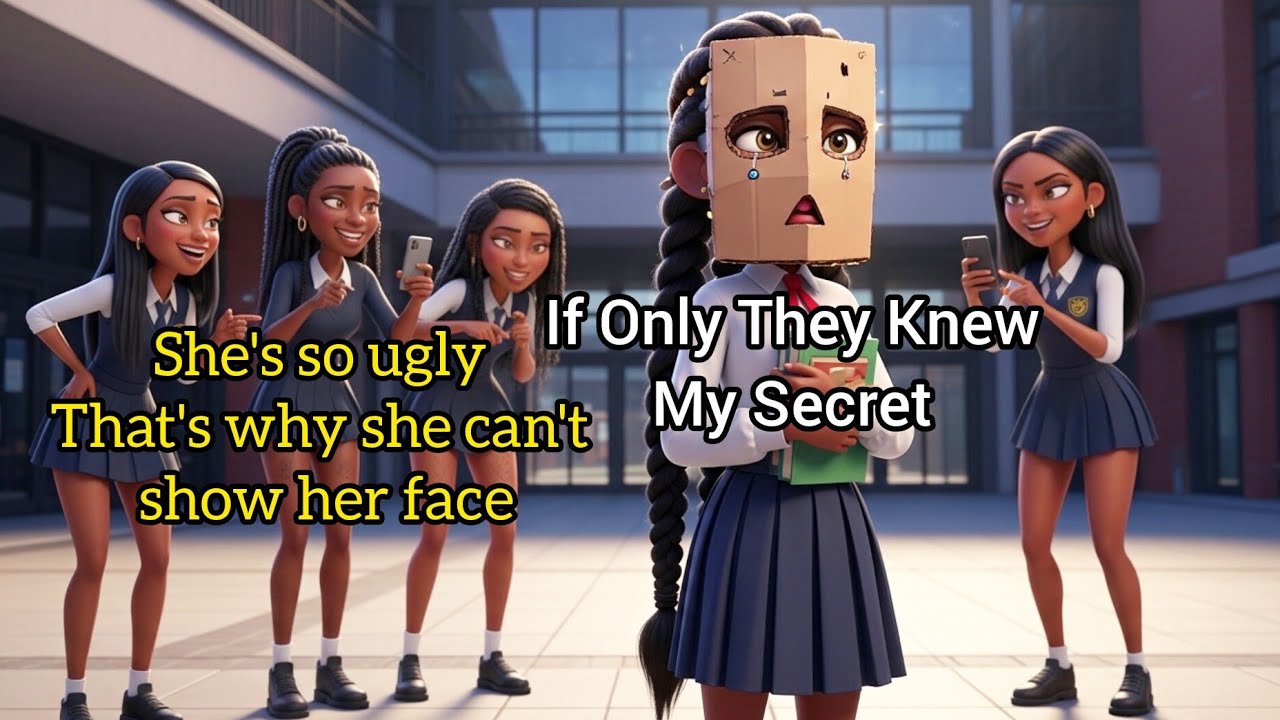 UGLY Girl Wears A Carton To School Everyday to hide her face, what she hides will shock U #folktales