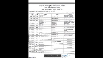 Bhoj Exam Time table