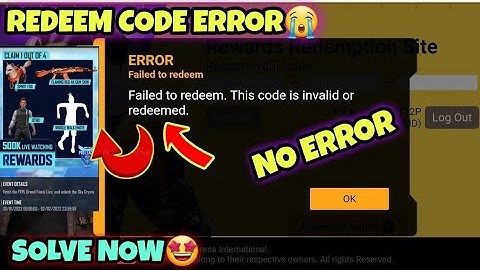 FAILED TO REDEEM THIS CODE IS EXPIRED 😔 PROBLEM SOLVE KAISE KARE 500K LIVE WATCHING REDEEM
