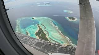 Maldives Seaplane from Male seaport take off and landing