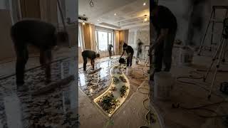 Luxury Koi River Epoxy Living Room Transformation | Full Cinematic Renovation Time-Laps
