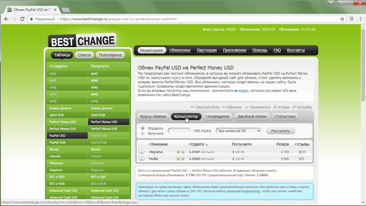 Как вывести доллары с PayPal на Perfect Money?