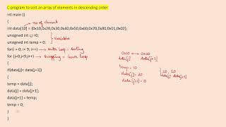 Bubble sort Program to arrange in descending/ascending order