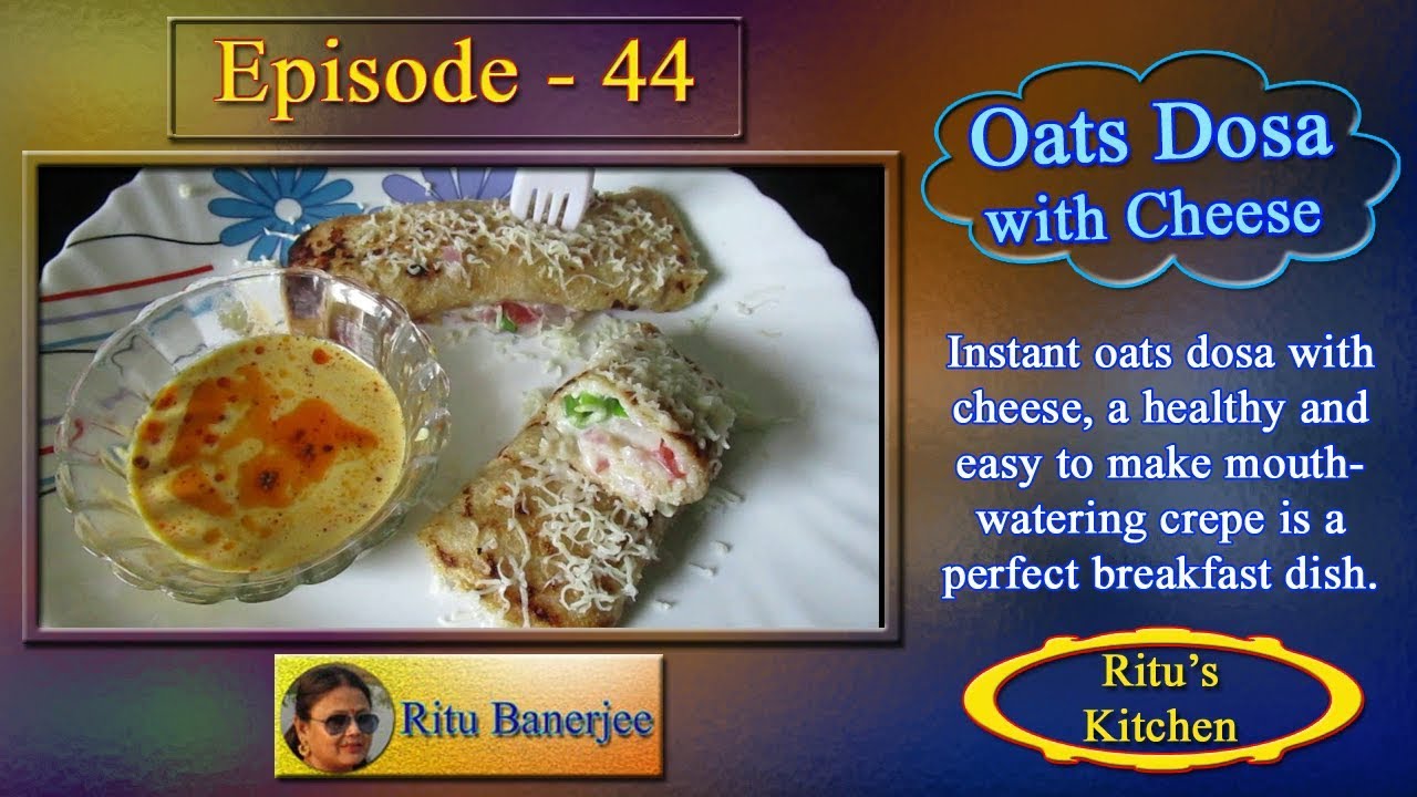 Oats Dosa with white sauce - By Ritu Banerjee