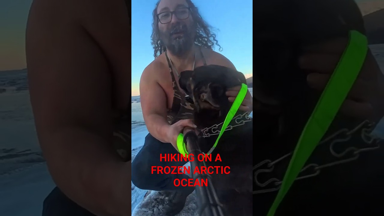 ICY ASMR Hiking on a Frozen Ocean with my Dog at 0 Degrees without a Jacket 