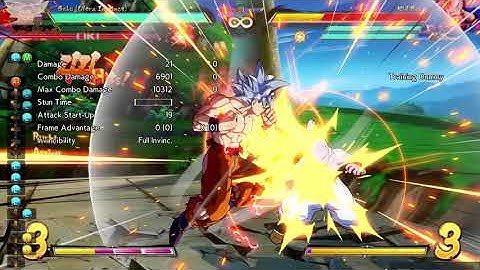 [DBFZ] Goku UI TOD starting from midscreen 5H, 0.5 meter start requirement