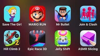 Save the Girl, Mario Run, Mr Bullet, Join & Clash, Hill Climb, Epic Race, Jelly Shift, ASMR Slicing screenshot 4