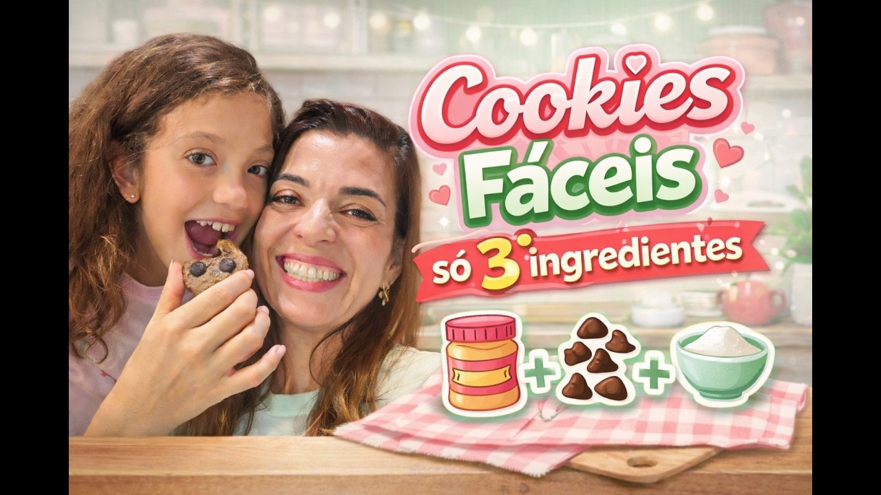 🍪 COOKIE DE PASTA DE AMENDOIM – SÓ 3 INGREDIENTES!