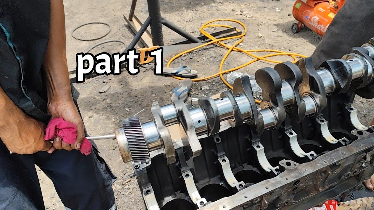 perakitan mesin fuso 220 ps  6x4 HD  part 1