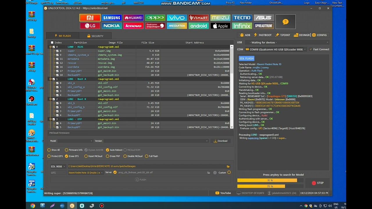 Redmi Note 10 Sunny/Mojito Without Auth Flash Done✅ Unlock Tool