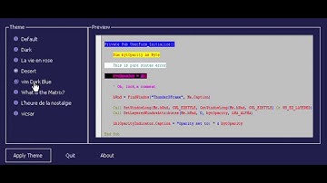 How to use the VBE Theme Switcher software