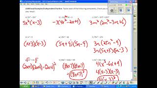P.4 Factoring polynomials GCF and Special Patterns