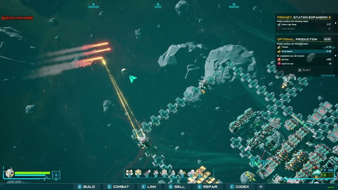 Outworld Station│Testing my TURRET DEFENSE vs METEOR STRIKE