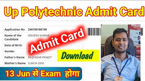 Download Up Polytechnic Admit Card 2024 ,/ Jeecup Admit Card 2024