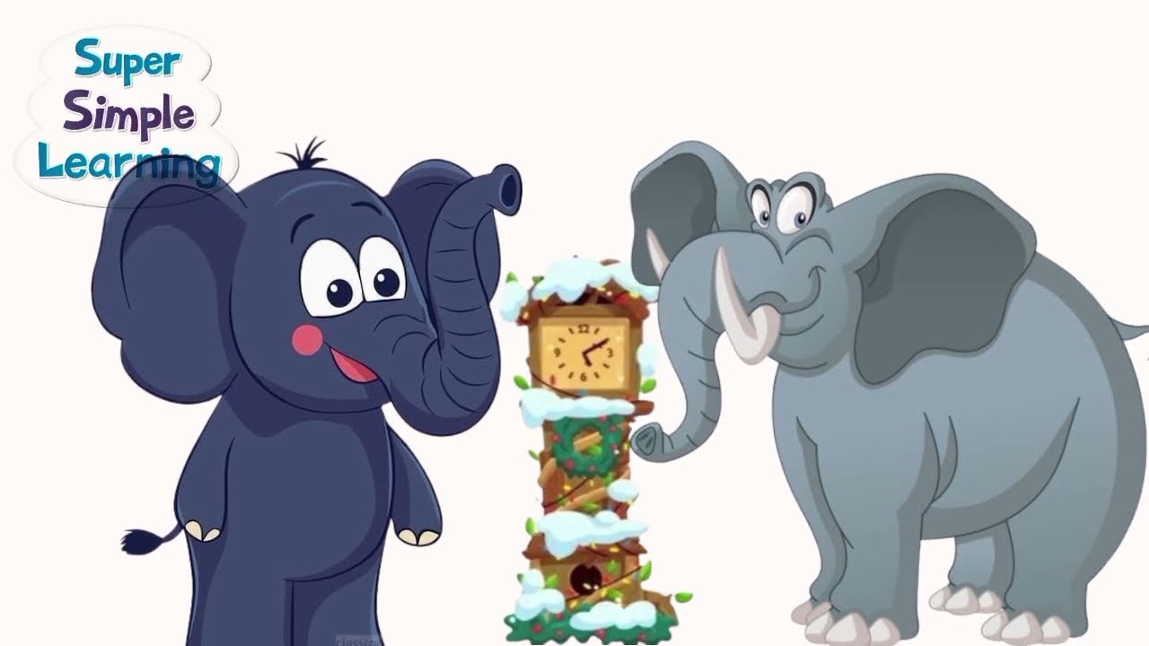 Big Elephant and wooly mammoth Hickory Dickory dock song 26 | Honey Nursery Rhymes & Kids Songs.