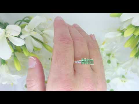 9ct gold modern emerald 5 stone ring