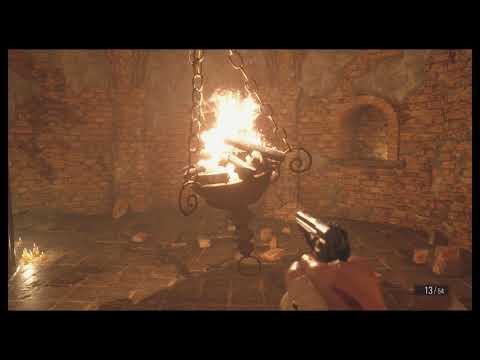How to solve the hanging torches and coffin puzzle - Location of Azure Eye - Resident Evil Village