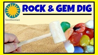 Gem Mining For Kids!  Smithsonian ROCK and GEM DIG!  FUN LEARNING About Gemstones & Rocks