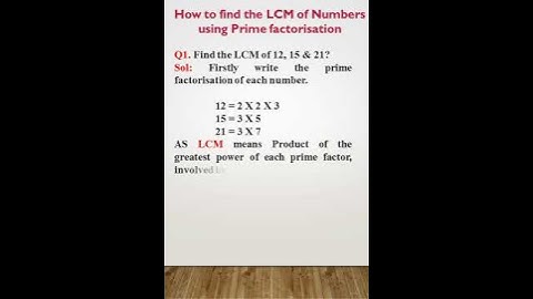 Find the LCM Using Prime factorization. #lcm #prime #factorisation #fundamental #theorem #Arithmetic