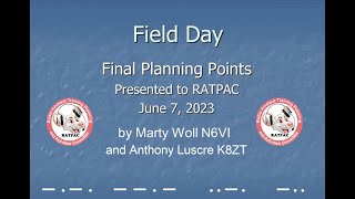 ARRL Field Day Last Minute Prep & Follow-up- 06/07/2023