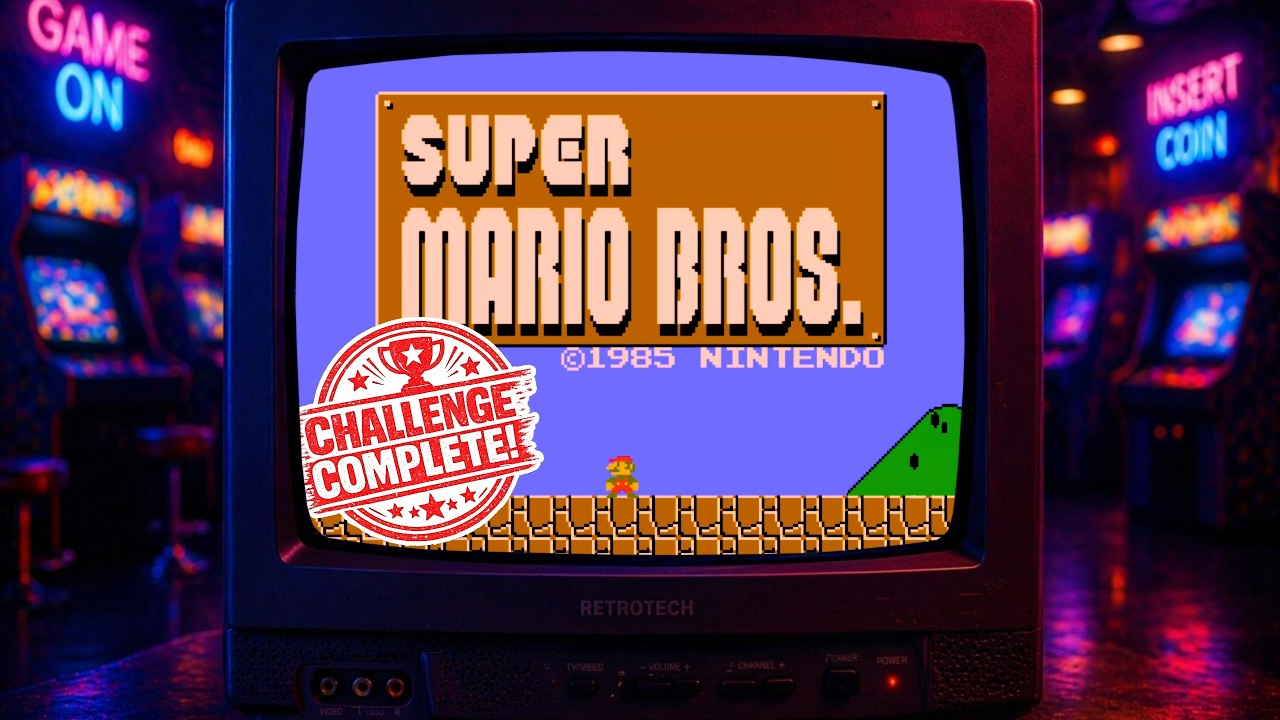[RETRO CHALLENGE] Super Mario Bros. (NES) - Warpless and No Powerups Run