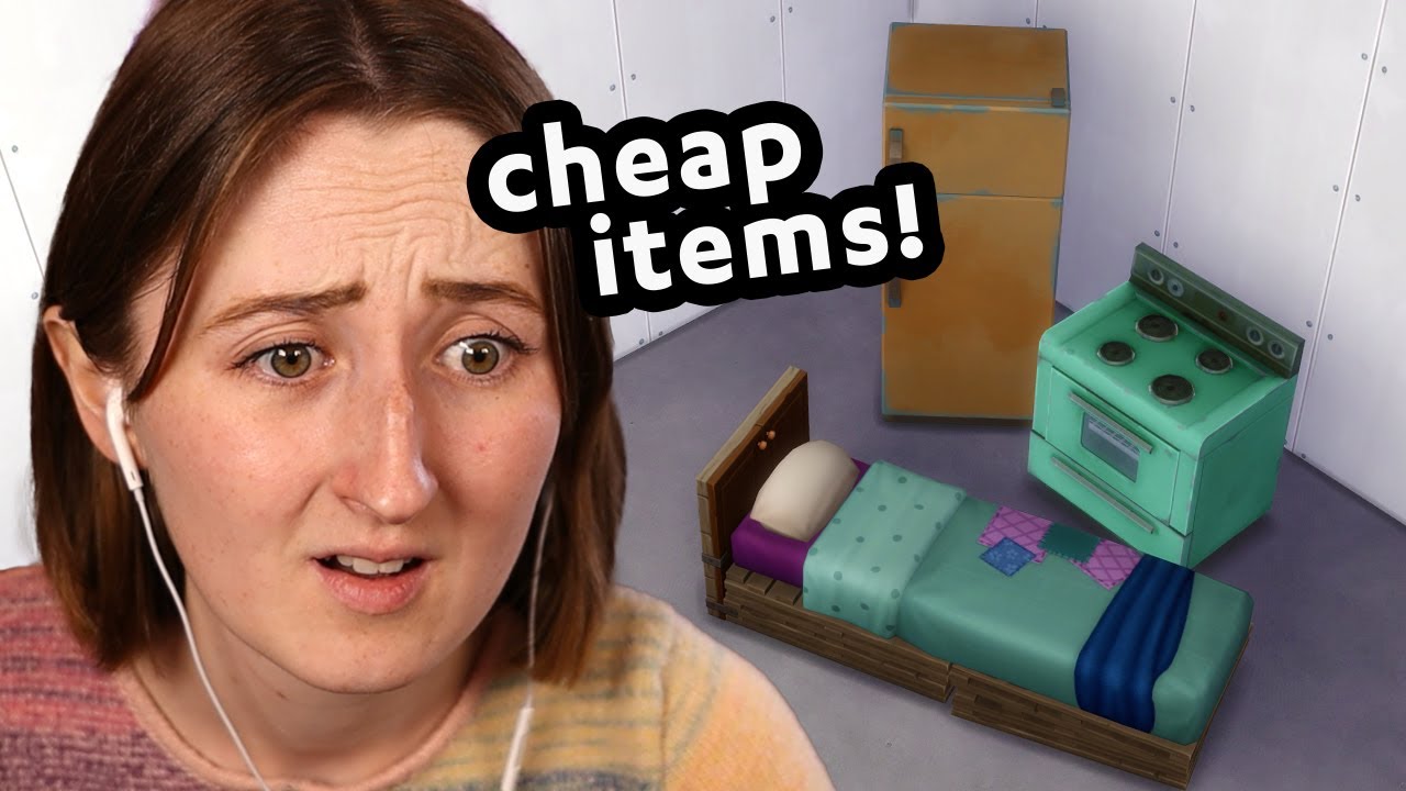 building in the sims using only the CHEAPEST items - YouTube