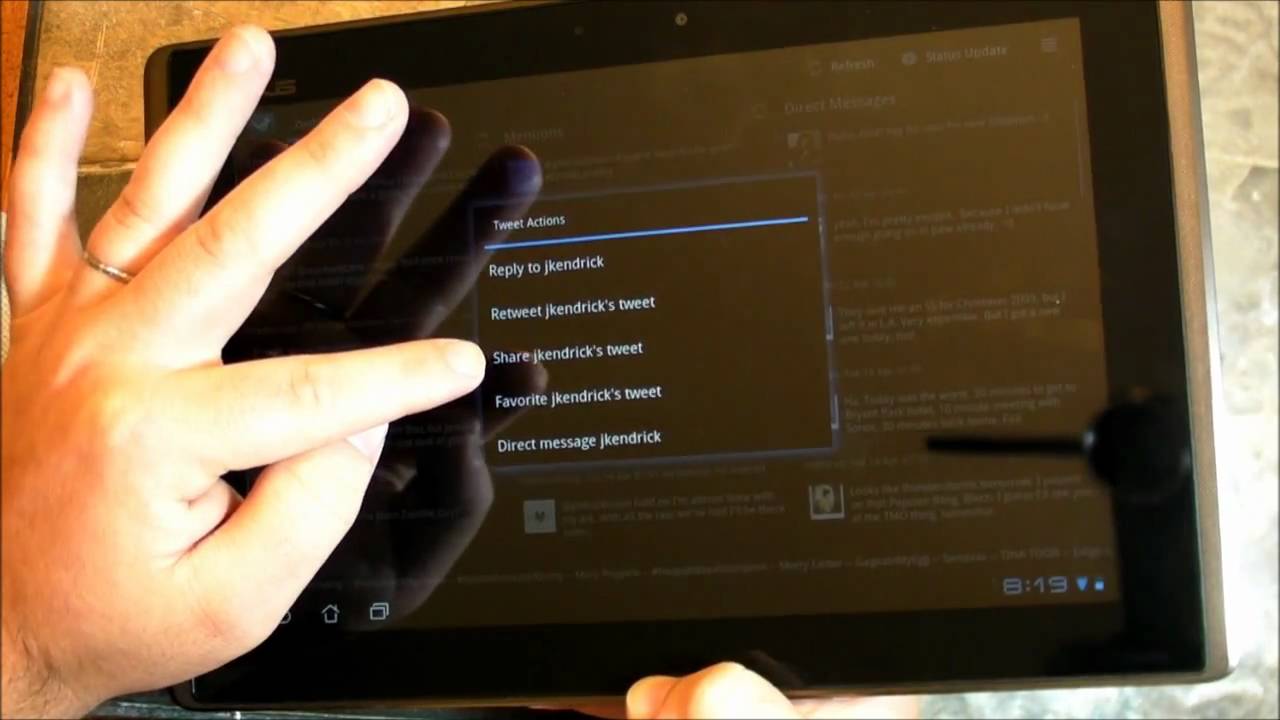 TweetComb Twitter app for Android Honeycomb
