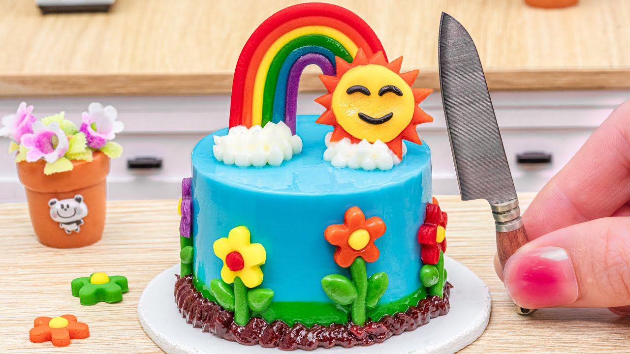 A Perfectly Sky Rainbow Cake Decorating🌈 | Satisfying Cake ASMR