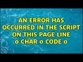 an error has occurred in the script on this page line 0 char 0 code 0