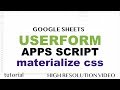 Google Sheets - Userform