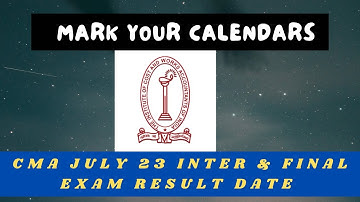 An Announcement for Cma Inter & Final Dec 23 Exam Result !! Result Date ?? #cmaexams #cmaresults