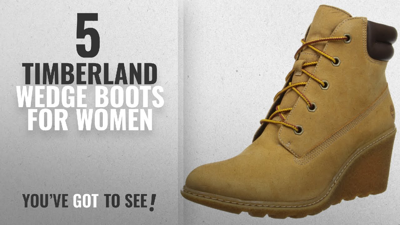 women's black timberland wedge boots