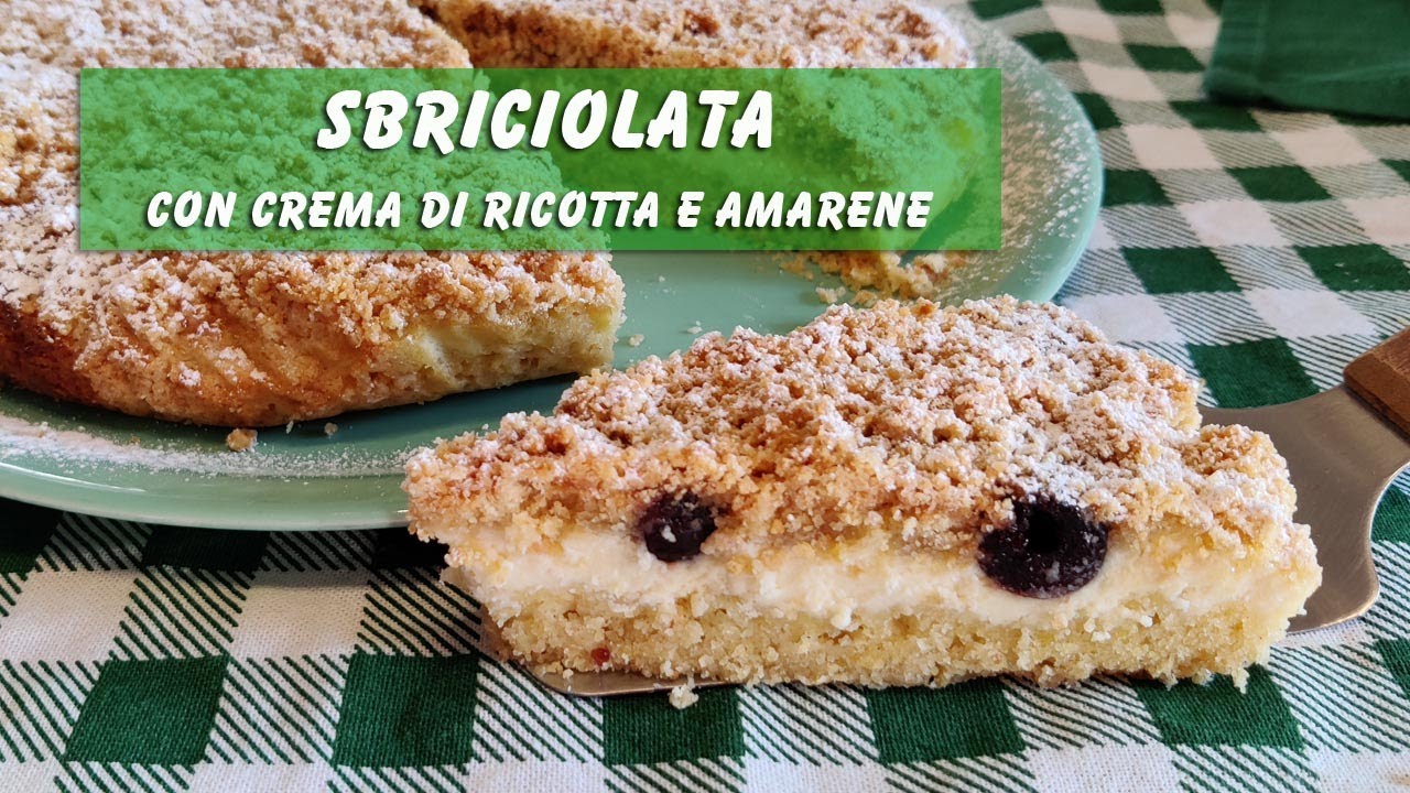 Sbriciolata con crema di ricotta e amarene