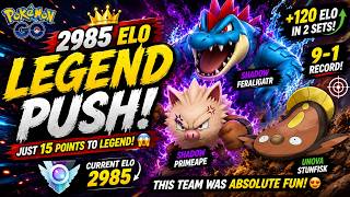 THIS TEAM JUST DESTROYED GREAT LEAGUE! Went 9-1 +120 ELO to 2985! | Pokémon GO