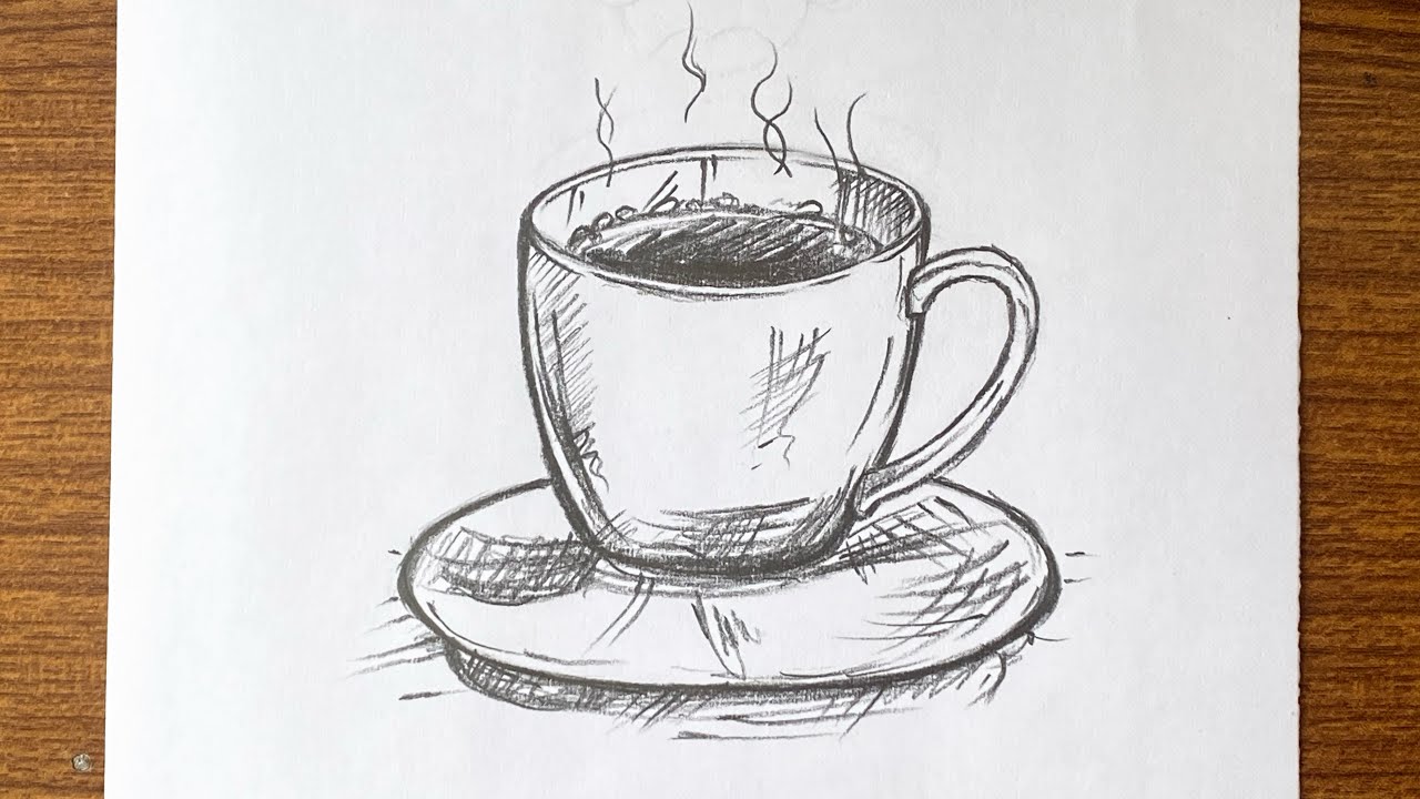 How To Draw A Cup Of Coffee Step By Step Easy How To Draw A Cup Of Coffee Cute Drawing Easy Youtube