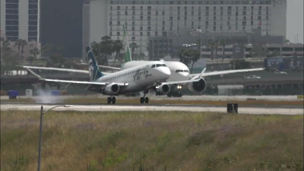  plane spotting lax alaska air landing youtube